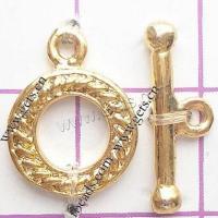 Brass Toggle Clasp, plated, single-strand 10mm 