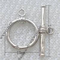 Brass Toggle Clasp, plated, single-strand 15mm 