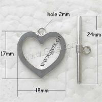 Brass Toggle Clasp, Heart, plated, fashion jewelry & single-strand Approx 2mm 