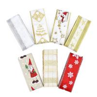 Polyester ribbon decoration, with Iron, jacquard, Christmas Design 40mm 