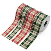 Polyester Band Dekoration, mit Eisen, nachhaltiges & Weihnachts-Design, keine, 10m/Spule, verkauft von Spule