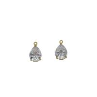 Cubic Zirconia Brass Pendants, gold color plated, with cubic zirconia Approx 0.7mm 
