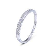 Cubic Zirconia Micro Pave Sterling Silver Finger Ring, 925 Sterling Silver, platinum plated & micro pave cubic zirconia & for woman 