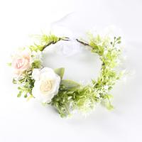 Cloth Hair Wreath, with Rattan, handmade, fashion jewelry & for woman, green, 190mm 