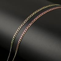 Stainless Steel Curb Chain, fashion jewelry & DIY, multi-colored 