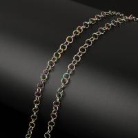 Chaîne d'acier inoxydable Rolo, bijoux de mode & DIY & chaîne Rolo, multicolore Vendu par bobine