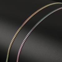 chaîne de gourmette en inox, acier inoxydable, avec bobine plastique, bijoux de mode & DIY, multicolore Vendu par bobine