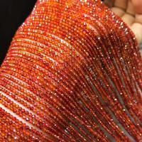 Cubic Zirconia Jewelry Beads, Round, polished, fashion jewelry & DIY, reddish orange, 2-2.5mm Approx 15 Inch, Approx 