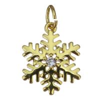Cubic Zirconia Brass Pendants, Snowflake, gold color plated, fashion jewelry & with cubic zirconia Approx 3.5mm 