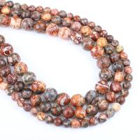 Leopard Skin Stone Beads, Round red Approx 1mm Approx 14.9 Inch 