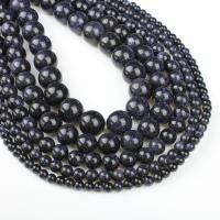Blue Goldstone Beads, Round blue Approx 1mm Approx 14.9 Inch 