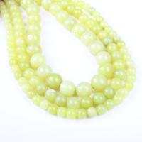 Jade Zitrone Perle, Zitronen Jade, rund, verschiedene Größen vorhanden, apfelgrün, Bohrung:ca. 1mm, Länge:ca. 14.9 ZollInch, verkauft von Strang