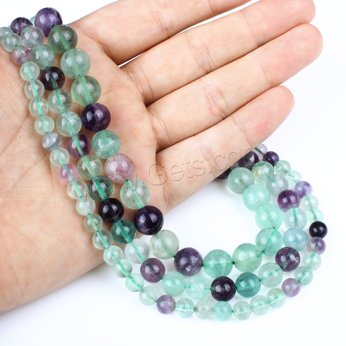 Colorful Fluorite Beads, Round, different size for choice, Hole:Approx 1mm, Length:Approx 14.9 Inch, Sold By Strand