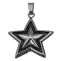 Stainless Steel Star Pendant, fashion jewelry & blacken Approx 