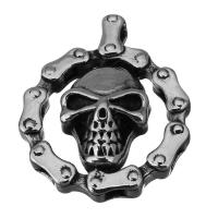 Stainless Steel Skull Pendant, fashion jewelry & blacken Approx 