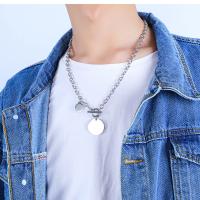 Titanium Steel Jewelry Necklace, plated, fashion jewelry & Unisex .44 Inch 