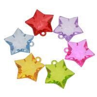 Transparent Acrylic Pendants, Star, DIY, mixed colors Approx 2mm, Approx 