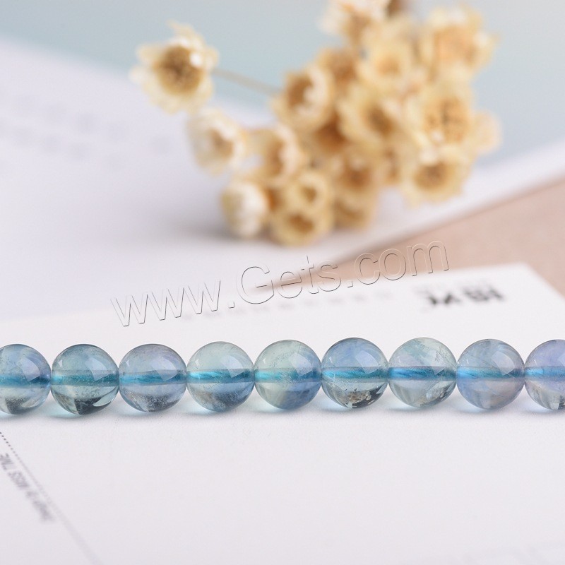 Fluorite Beads, Blue Fluorite, Round, polished, DIY & different size for choice, blue, Length:Approx 15 Inch, Sold By Strand