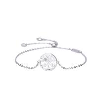 Cubic Zirconia Micro Pave Sterling Silver Bracelet, 925 Sterling Silver, platinum plated, vintage & micro pave cubic zirconia & for woman & hollow, silver color Approx 9.8 Inch 