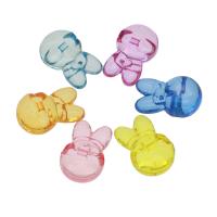 Pendentifs acryliques en translucides, Acrylique, lapin, DIY & transparent, couleurs mélangées Environ 2mm, Environ Vendu par sac