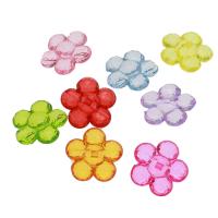 Pendentifs acryliques en translucides, Acrylique, fleur, DIY & transparent, couleurs mélangées Environ 3mm, Environ Vendu par sac