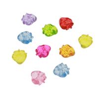 Pendentifs acryliques en translucides, Acrylique, fraise, DIY & transparent, couleurs mélangées Environ 2mm, Environ Vendu par sac