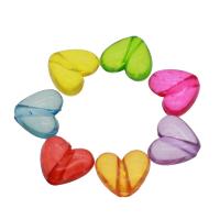 Pendentifs acryliques en translucides, Acrylique, coeur, DIY & transparent, couleurs mélangées Environ 3mm, Environ Vendu par sac