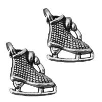 Pendentifs de chaussures en alliage de zinc, bijoux de mode & noircir, argent Environ 2mm, Vendu par PC