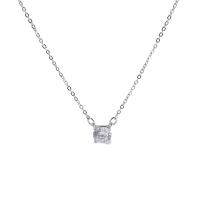 Brass Cubic Zirconia Necklace, with Cubic Zirconia, fashion jewelry & for woman, silver color, 40cm+5cmx6.8mm 