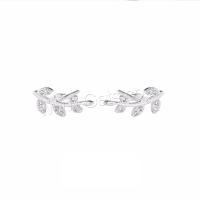 Cubic Zircon Brass Earring, with Cubic Zirconia, fashion jewelry & for woman, white, 1.3cm 