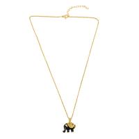 Brass Cubic Zirconia Necklace, with Brass, Elephant, for woman & enamel 40cm+5cm 