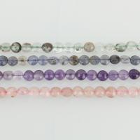 Perles de pierre gemme mixte, Plat rond, différents matériaux pour le choix & facettes, 5mm Environ 1mm Environ 15.5 pouce, Environ Vendu par brin