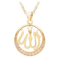 Brass Cubic Zirconia Necklace, with Cubic Zirconia, fashion jewelry & for woman, gold, 3.0cmX 2.0cm 