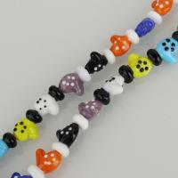 Kunstdruck Porzellan Perlen, gemischte Farben, 18-20x14-15x8-10mm, Bohrung:ca. 2.5mm, Länge:ca. 14.5 ZollInch, ca. 20PCs/Strang, verkauft von Strang