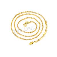 Brass Chain Necklace, Copper Alloy, with 2.4 inch extender chain, gold color plated, for woman, metallic color plated Approx 17.7 Inch 