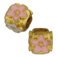 Enamel Brass Beads, gold color plated, fashion jewelry Approx 3mm 
