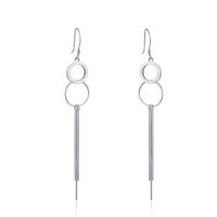 Sterling Silver Drop Earring, 925 Sterling Silver, Donut, silver color plated, fashion jewelry & for woman & hollow 
