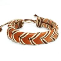 Cowhide Bracelets, Faux Leather, with Wax Cord, fashion jewelry & Unisex .48 Inch 
