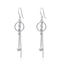 Sterling Silver Drop Earring, 925 Sterling Silver, Cat, silver color plated, for woman & hollow 5mm 