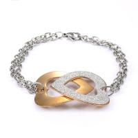 Titane bracelet en acier et bracelet, Acier titane, Placage, pour femme & creux, couleur métallique plaquée, 33mm Environ 7.9 pouce, Vendu par brin