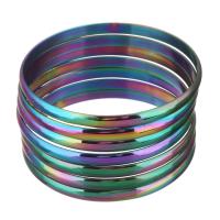 Stainless Steel Bangle Set, plated, fashion jewelry, multi-colored, 5.5mm, Inner Approx 68mm 
