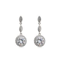 Cubic Zircon Brass Earring, plated, fashion jewelry & for woman & with cubic zirconia 