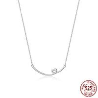 Sterling Silver Jewelry Necklace, 925 Sterling Silver, Heart, platinum plated, oval chain & for woman & hollow Approx 17.7 Inch 