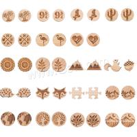 Boucle d'oreille en bois, styles différents pour le choix & pour femme, brun, Vendu par paire