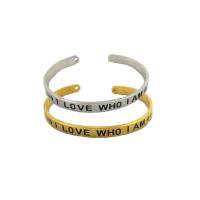 Titane bracelet en acier et bracelet, Acier titane, Placage, avec le motif de lettre & pour femme Diamètre inté Environ 65mm, Vendu par PC