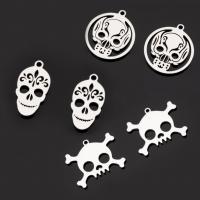 Stainless Steel Skull Pendant, plated, 5 pieces & fashion jewelry & Unisex 