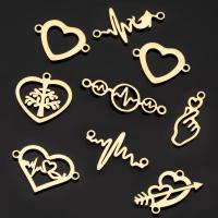 Stainless Steel Heart Pendants, plated, 5 pieces & fashion jewelry & Unisex 