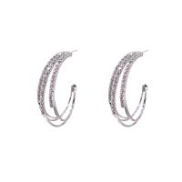 Cubic Zircon Brass Earring, plated, fashion jewelry & for woman & with cubic zirconia 50mm 