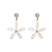 Cubic Zircon Brass Earring, with Acrylic, plated, fashion jewelry & for woman & with cubic zirconia 