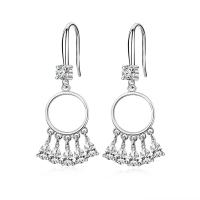 Cubic Zircon Brass Earring, Cupronickel, plated, fashion jewelry & for woman & with cubic zirconia 